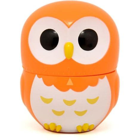MINKUROW Temporizador De Búho De Dibujos Animados Lindo Tamaño Mini 60 Minutos Temporizador De Cocina Mecánico Contador De Alarma Fuerte Temporizador Manual (Naranja) (1/5)