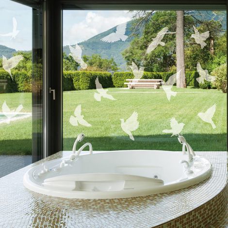Autocollant Anti-Collision Pour Oiseaux - Fenêtre Porte Vitre - PVC Transparent - 10 Pièces (1/5)