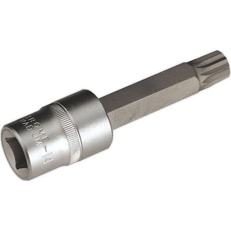 Sealey AK5531 Premier Spline Socket Bit 1/2"Sq Drive M14 x 100mm (1/2)