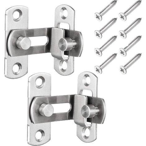 Loquet De Porte À Angle Droit - Acier Inoxydable - Pour Portes Fenêtres Armoires Tiroirs - 2 Pièces