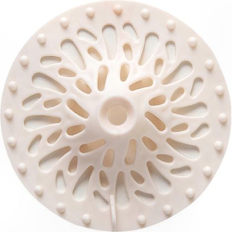 Grille d'évacuation ronde souple et résistante avec anti-cheveux, accessoire de maison, blanche (1/2)