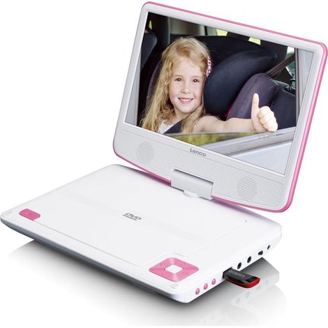 Tragbarer 9-Zoll-DVD-Player mit USB-Anschluss, Kopfhöreranschluss und Montagehalterung