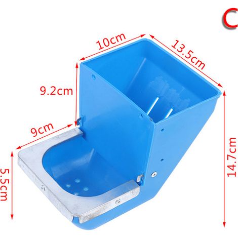 1 mangeoire en forme d'entonnoir, cage anti-morsure, plateau alimentaire bleu C, adaptée aux tâches quotidiennes et à un usage domestique.-AquaForge (1/5)