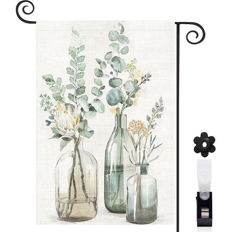 Drapeau de jardin extérieur décoration extérieure toile résistante double face 30 x 45 cm pour cour maison terrasse (1/5)