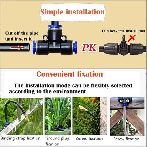 Irrigation Spray Nozzle, Mist System with Type Connectors for Irrigation Greenhouse Lawn (1/4)