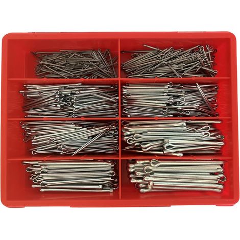 Coffret de 555 goupilles fendues - 8 dimensions (1/2)