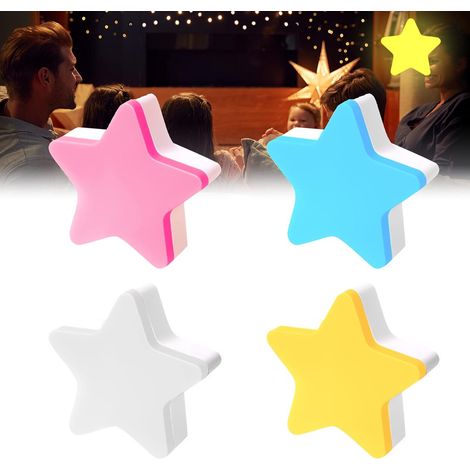 Twilight Sensor Kids Night Lights: 4 Pieces LED Night Lights for Kids, Eco-Friendly Night Light, Small Wall-Mounted Night Light for Kids Rooms, Stairs, Bedrooms, Hallways (1/5)