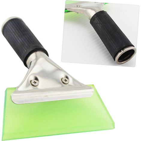 Pelle à neige en acier inoxydable avec manche en caoutchouc, outil de nettoyage pour pare-brise et carrosserie, pratique et durable (vert) (1/5)