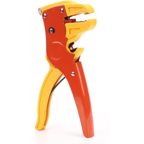 Pince à Dénuder Multifonctionnelle en Plastique et Métal Orange pour Outil Professionnel Réglage de Force pour Câble et Fil pour Électriciens et Mécaniciens (1/5)