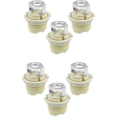 BUNTHAUS Set mit 6 hochwertigen G9-Lampenfassungen aus Keramik mit Gewinde – Massiver Ring, kompatibel mit Halogen-, LED- und Energiesparlampen