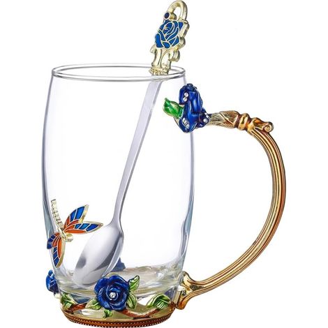 Vaso De Vidrio Transparente - Resistente Al Calor - Para Leche, Té Floral Y Desayuno - Ideal Como Regalo - Unidad (1/5)
