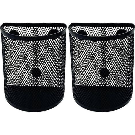 2 Stück Magnetischer Stiftehalter, Markerhalter, Aufbewahrungskorb aus Netzgewebe, Stiftehalter-10x6cm-Black (1/3)
