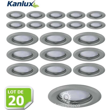 Lot de 20 Fixation de spot encastrable chrome matt D83mm marque Kanlux ref 26793