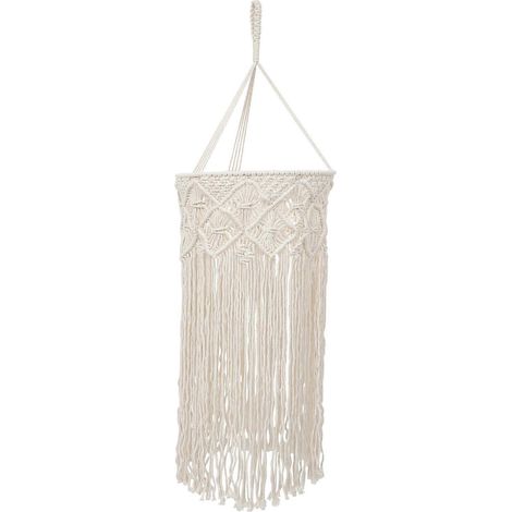 Abat-jour tressé de style bohème pour une utilisation intérieure, en corde de coton. (1/5)