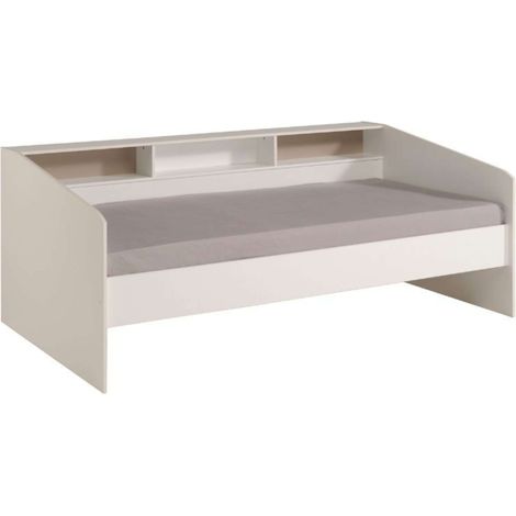 Cama Style juvenil color blanco 3 estantes personalizables habitación dormitorio juvenil 82x203x113 cm (1/5)