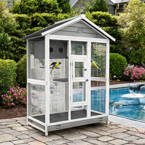 Cage pour oiseaux en tannenholz acier 112 x 68 x 154 cm (1/5)