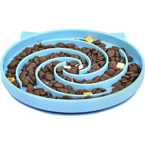 Kitty Slow Feeder Anti-Schling-Napf, Katzennapf, Anti-Erbrechen-Napf, rutschfester Mehrzwecknapf für langsam fressende Kätzchen (1/5)