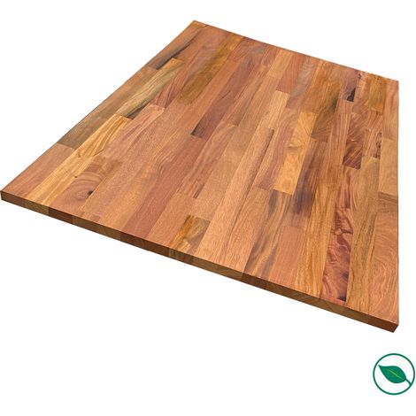 Forestea – Plateau en acajou massif huilé 1600 x 800 x 26 mm – Lamellé collé – FSC 100% – Pour espaces intérieurs