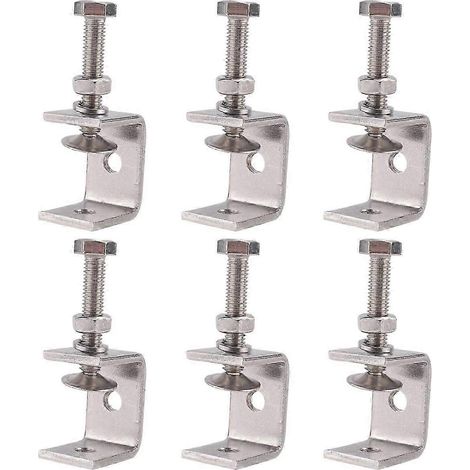 Lot de 6 serre-joints en C et en U pour le travail des métaux, serre-joints d'établi à mâchoires larges avec patins antidérapants pour atelier et bricolage. (1/4)