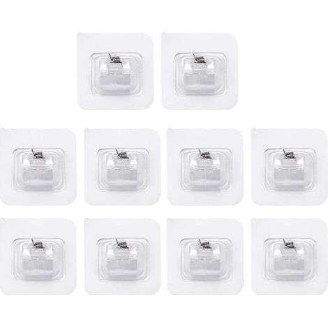 Filiyano-Lot de 10 supports de tringle à rideaux auto-adhésifs, sans perçage et réglables. (1/5)