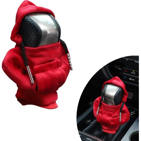 Housse de pommeau de levier de vitesse à capuche, pommeau de vitesse de voiture, joli sweat à capuche pour levier de vitesse, (1/5)
