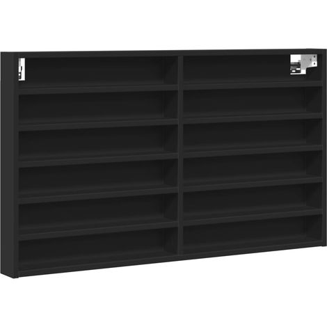 Vitrinenschrank Schwarz 100x8,5x58 cm Holzwerkstoff vidaXL