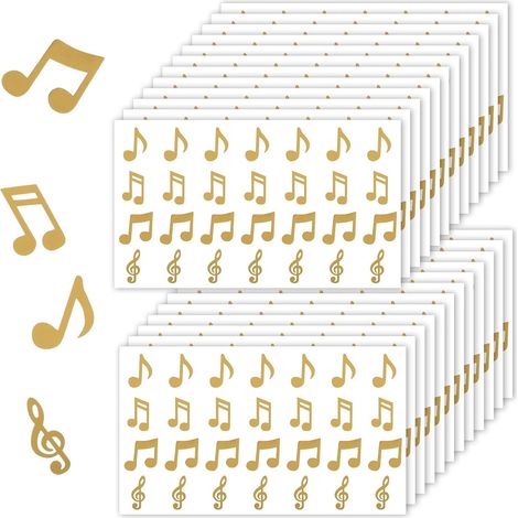 Lot de 672 autocollants en forme de notes de musique, 4 motifs, étanches, symboles de musique, décoration parfaite, enveloppe (1/5)