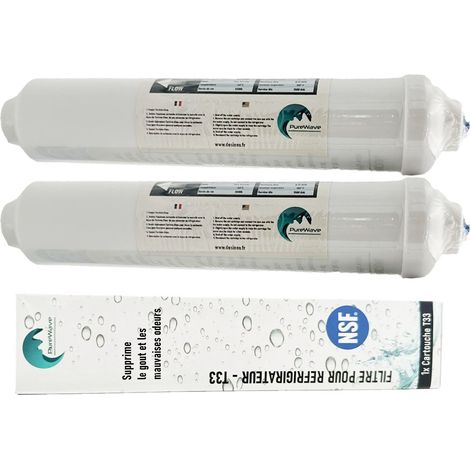 Desineo – Lot de 2 filtres à eau pour réfrigérateur – Filtration charbon actif – Compatible réfrigérateurs américains – Remplacement tous les 6 mois (1/5)