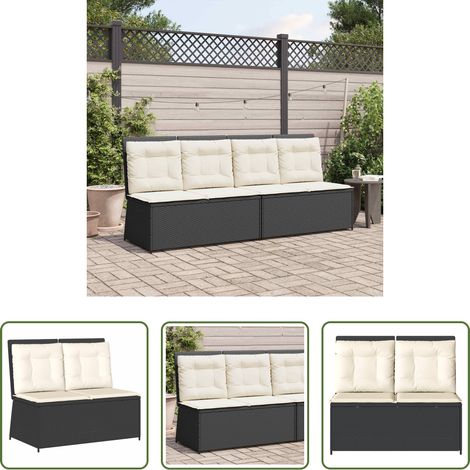 Poly-Rattan -  Gartenbank Schwarz Poly-Rattan (1/5)
