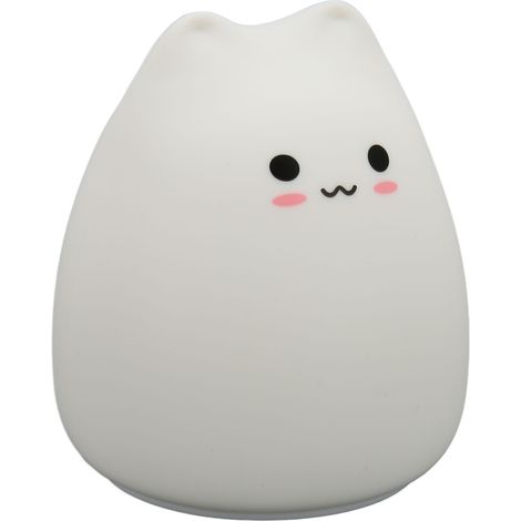 Lampe chat en silicone, 7 couleurs, mode respiration, lumière blanche chaude, veilleuse tactile mignonne, lampe de table chat pour chambre d'enfant (1/5)
