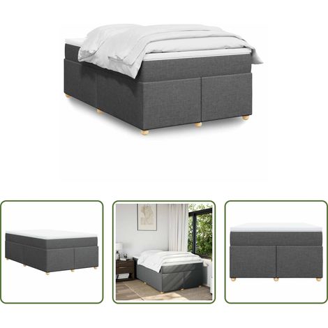 vidaXL Taschenfederkern - Boxspringbett mit Matratze Dunkelgrau 120x190 cm Stoff (1/5)