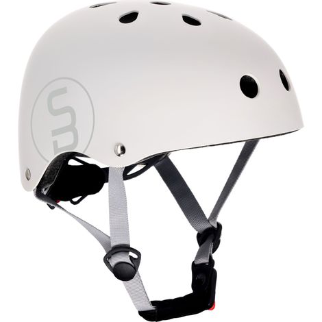 Casco de bicicleta infantil LIGHT con luz LED y clips magnéticos, talla M (54-58 cm), color blanco.
