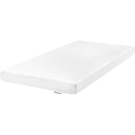 Colchón de espuma para cuna de bebé 70 x 130 cm funda de poliéster con cremallera relleno suave blanco Cuddly