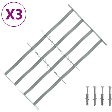 vidaXL Security Grille for Windows with 4 Crossbars 3 pcs 630-1140 mm