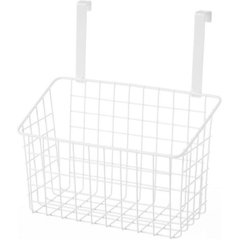 Organisateur cuisine métal blanc panier de porte - 28x12x22.5cm (1/4)