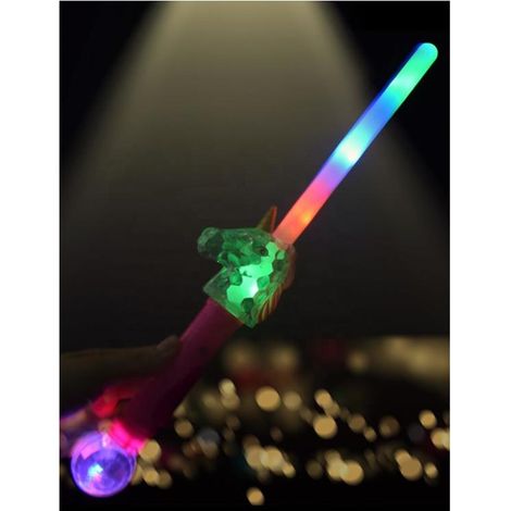 LED Light Up Unicorn Wand - Batteries Included - 38cm - 52768