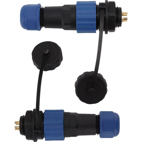 2 connecteurs aéronautiques étanches SD16 IP68, fiche femelle SD16, prise mâle, filetage G3/8, écrou arrière SD16 à 6 broches (1/5)