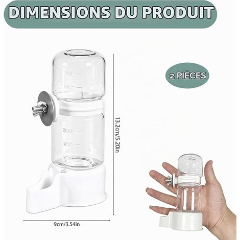 Abreuvoir Automatique pour Petits Animaux 90 ML pour Cage à Oiseaux et Lapins, Abreuvoir Oiseaux Cage, Abreuvoir Oiseaux et Distributeur Eau Lapin (1/4)