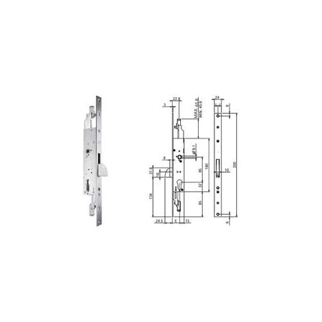 Serratura Triplice Infilare Per Montanti E Persiane S/Scrocco N98800 - mm.25 (N9880025000)