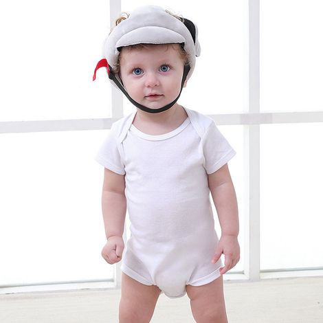 Casque pour enfant, absorbant les chocs, léger, respirant, réglable, souple, gris clair. (1/5)