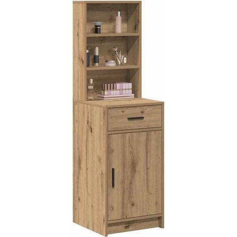 Meuble de Rangement Haut en Bois d'Ingénierie Effet Chêne, Armoire Étroite 41x40x135 cm pour Salon ou Entrée (1/5)