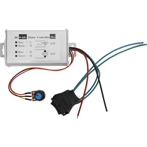 Contrôleur de Vitesse PWM pour Moteur DC 20A, Régulation Continue 9-60V avec Inversion de Sens de Rotation (1/5)