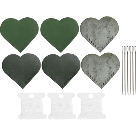 3 Set Page Corner Hand‑Made Heart‑Shaped Leather Bookmark Making Fabric Sewing Supplies (1/5)