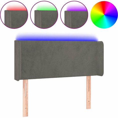 Maison Exclusive - Cabecero con LED de terciopelo gris oscuro 103 (1/5)