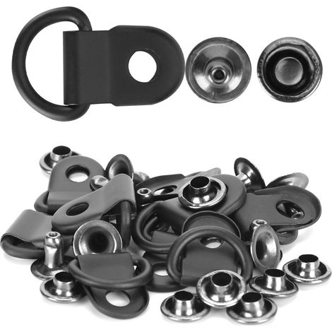 Lot de 100 crochets, œillets et boucles pour lacets, en cuivre, pour cuir de chaussure, outil de rivetage DIY, noir mat, 9 x 14 mm