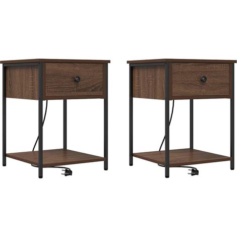 Maison Exclusive - Armadio da Notte 2 pcs Rovere Marrone 42 x 41 x 56 cm (1/5)