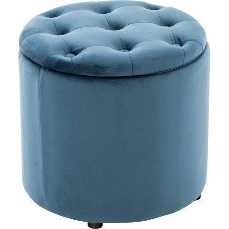 Pouf Pantin in velluto elegante e moderno blu