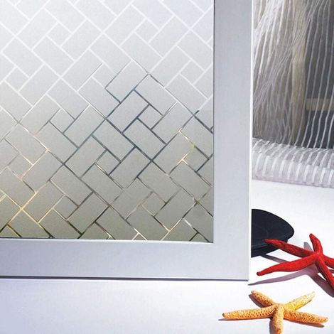 Statisch haftende Fensterfolie, selbstklebende Fensterfolie, Tönungsfolie, Milchglasfolie, Sichtschutzfolie, für Küche, Büro und Badezimmer, 44,5 x 200 cm, FLITI (1/4)