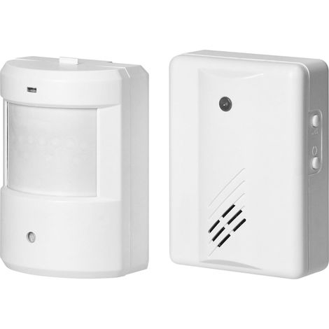 Alarme Detecteur de Mouvement sans Fil Alarme Porte Alimentée par Batterie Capteur de Mouvement avec Portée 100 m et 32 Sonneries au Choix Detecteur de Passage