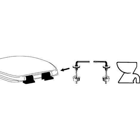 Abattant WC Fixation I Set I Charnières I en acier inoxydable – Métal Plastique I, 65061 8 (1/3)